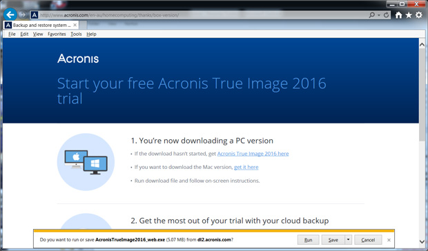 acronis true image cloud trial