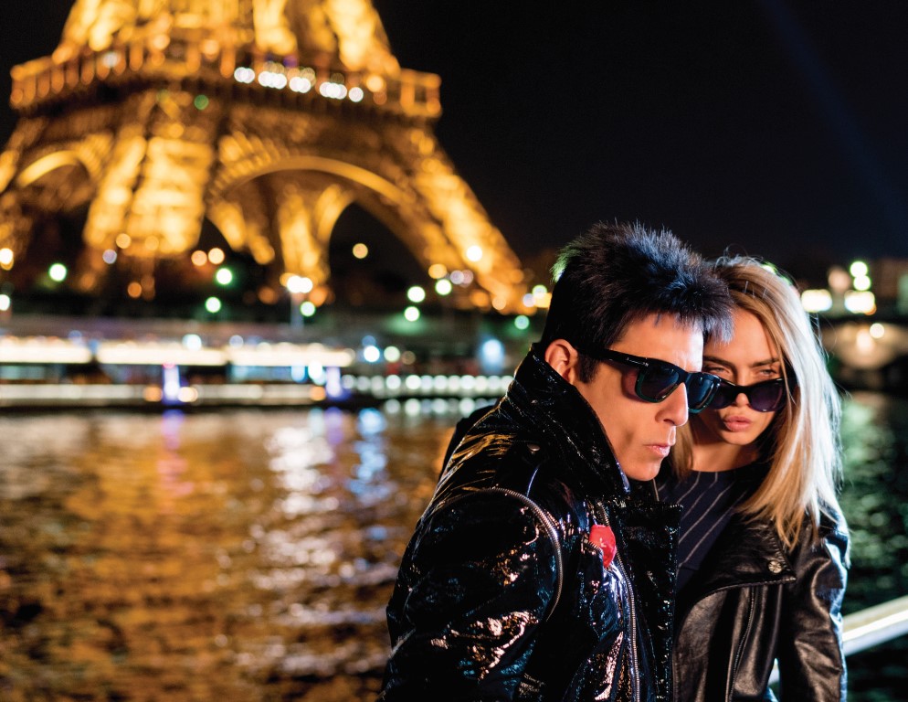 Derek Zoolander and friend Cara Delevingne visit the Eiffel Tower in Paris to promote Zoolander No. 2 opening in theaters February 12th.