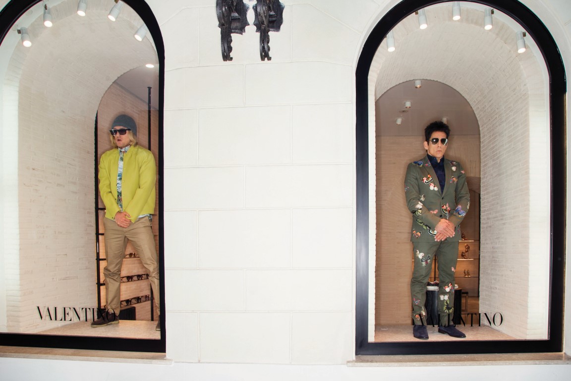 Derek Zoolander and Hansel stun the fashion world with their live appearance in the display windows at Valentino Rome.