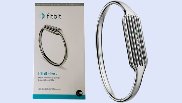 fitbit flex 2 silver bangle