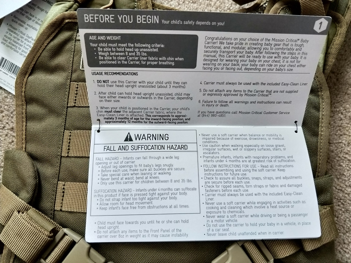 mission critical baby carrier review