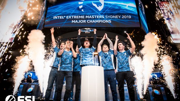 IEM Sydney 2019 champions Team Liquid holding the trophy