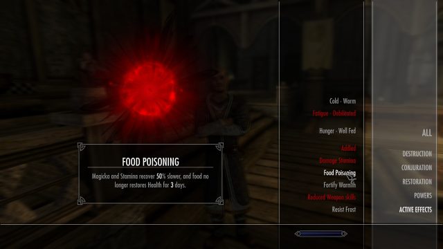 Skyrim Anniversary Edition - Food poisoning