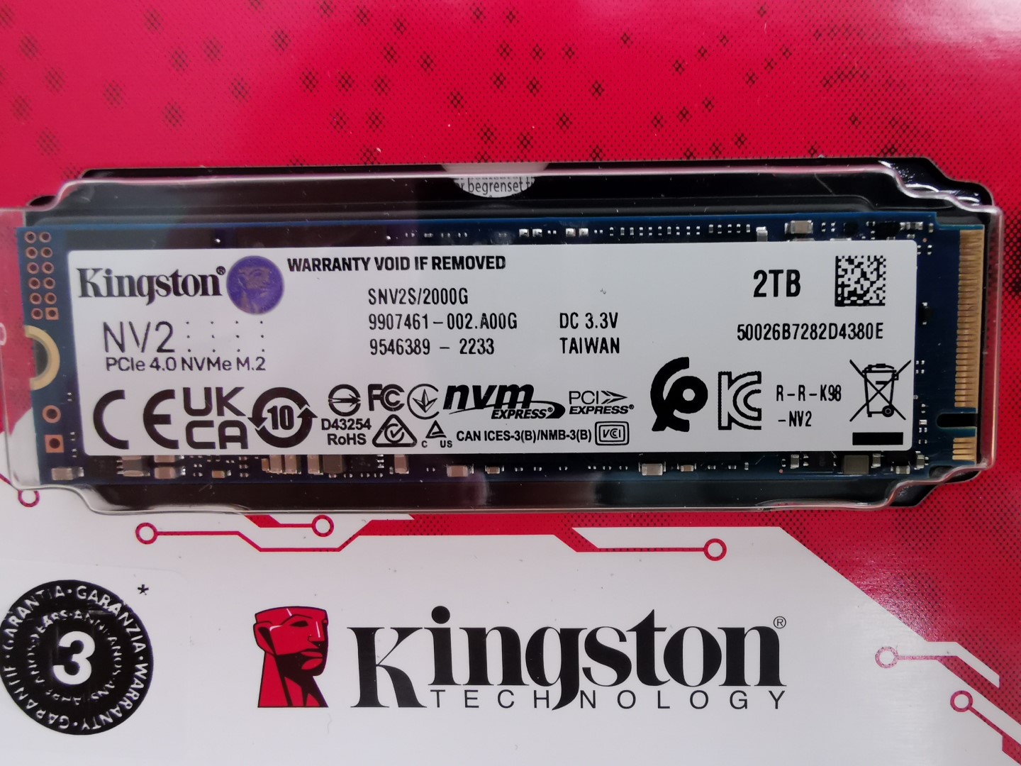 SSD Kingston NV2 2TB M.2 NVMe