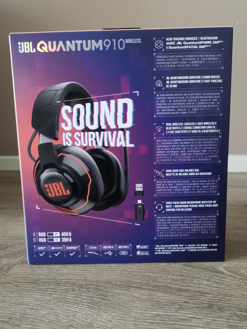 JBL Quantum 910 Wireless  Wireless over-ear performance gaming headset  with head tracking-enhanced, Active Noise Cancelling and Bluetooth