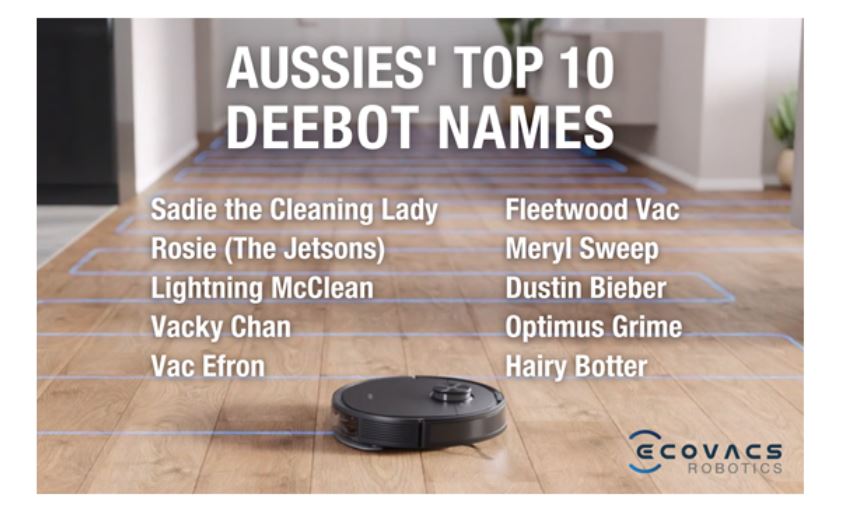 From Sadie to Lightning McClean ECOVACS Reveals Top 10 Robotic Vacuum